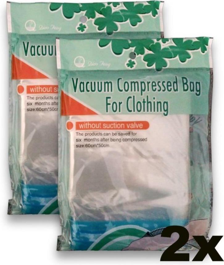 2 Stuks Vacuümzakken voor Kleding - 60x50 cm - reis, Kleding | Dames, Overige Dameskleding, Nieuw, Verzenden