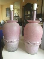 2 x vintage lampenvoet van glas zijn hoog 56 cm zie foto's, Ophalen, 50 tot 75 cm, Vintage art deco, Glas