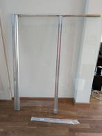 Glazen badwand scharnierend 150x120 chroom, 100 tot 150 cm, Overige typen, Ophalen of Verzenden, Zo goed als nieuw