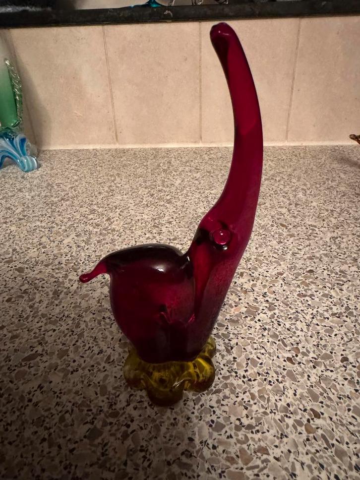 Rode Glazen murano Olifant, Antiek en Kunst, Antiek | Glas en Kristal, Ophalen
