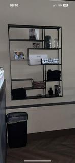 Zwart metalen wandrek 1m breed 1.40 hoog, Met plank(en), 100 tot 150 cm, Zo goed als nieuw, Metaal