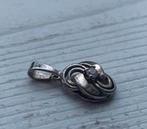 Zilveren bedel hanger voor collier met strass, Ophalen of Verzenden, Zo goed als nieuw, Zilver, Met strass