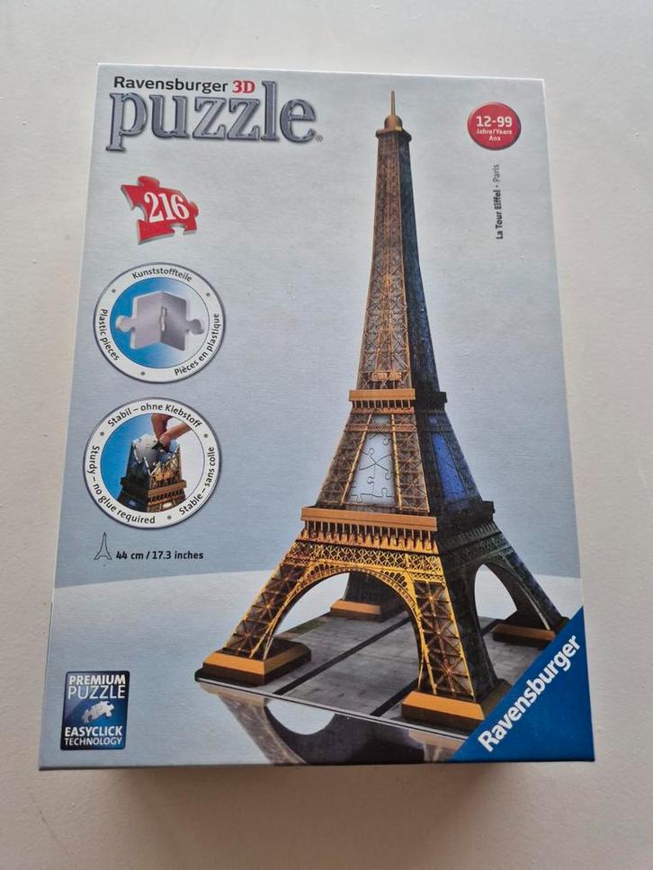Ravensburger 3D Puzzel Eiffeltoren - 216 stukjes, Hobby en Vrije tijd, Denksport en Puzzels, Zo goed als nieuw, Rubik's of 3D-puzzel