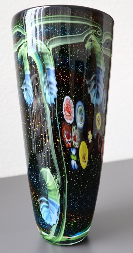 grote Murano vaas veel murrinen, silverfoil, overlaytechniek, Antiek en Kunst, Kunst | Designobjecten, Ophalen of Verzenden