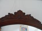 Spiegel ovaal met gestoken houten lijst, Antiek en Kunst, Ophalen of Verzenden, Ovaal, 50 tot 100 cm, Minder dan 100 cm