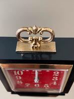 Vintage Europa 2 Jewels Tafelklok Rood/Zwart/Goudkleurig Mec, Ophalen of Verzenden