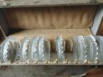 8 kristallen brocante onderzetters in brocante box., Ophalen of Verzenden