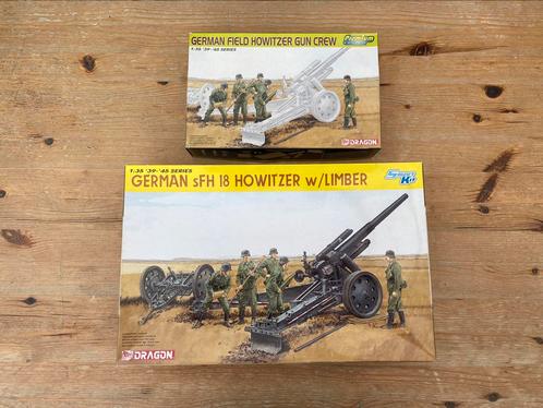 sFH Howitzer w/Limber + Gun Crew - Dragon 6392 + 6461 - 1/35, Hobby en Vrije tijd, Modelbouw | Auto's en Voertuigen, Tank, 1:32 tot 1:50