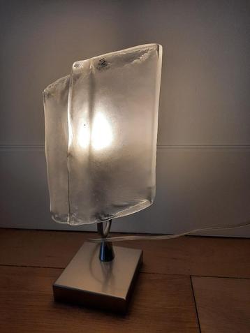 luxe tafellamp dik glas (lamp op voet voor op tafel) beschikbaar voor biedingen