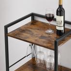 Wijnrek voor 16 Flessen-Bruin / Zwart-52 x 40 x 112 cm, Ophalen, 5 tot 15 flessen, Nieuw, Metaal