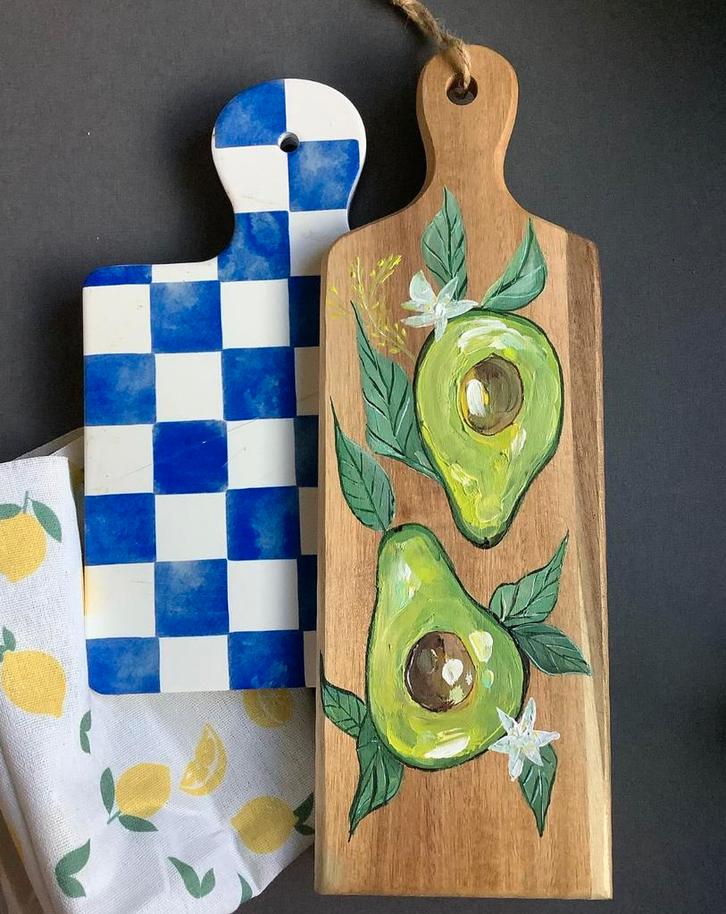 Avocado ~ kleintje kunst ~ atelier, Huis en Inrichting, Woonaccessoires | Schilderijen, Tekeningen en Foto's, Zo goed als nieuw