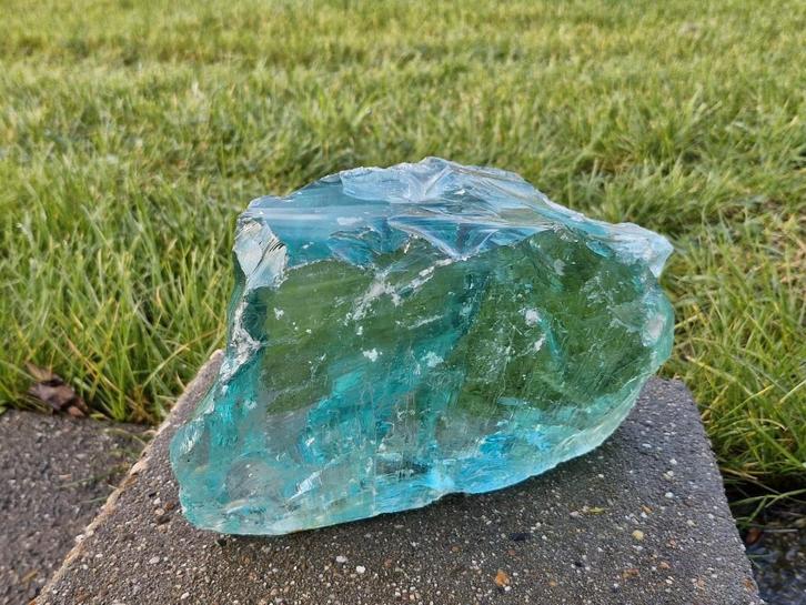 Flink stuk ruw helder glas uit glasfabriek, Antiek en Kunst, Antiek | Glas en Kristal, Ophalen of Verzenden