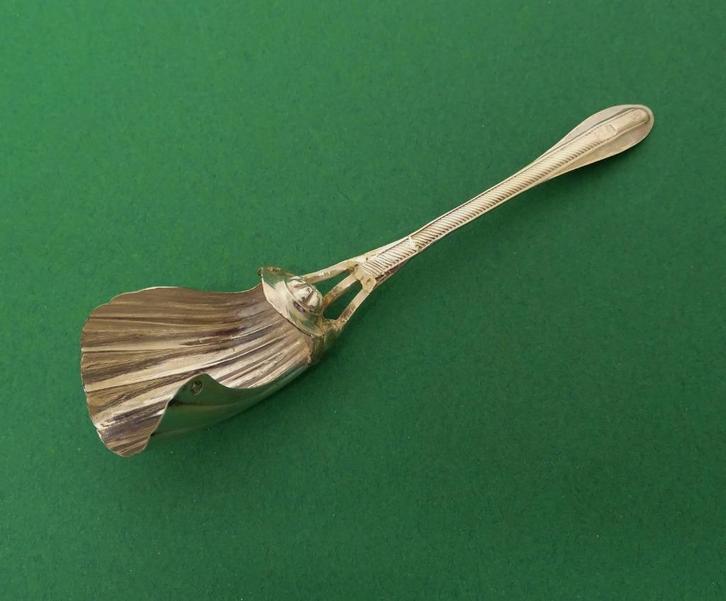 Zilver suikerschep / theeschep Kolenschop lepel 1840 antiek, Antiek en Kunst, Antiek | Bestek, Ophalen of Verzenden