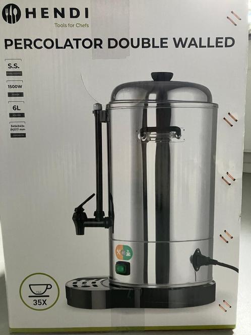 HENDI - percolator met dubbele wand, Witgoed en Apparatuur, Koffiezetapparaten, Zo goed als nieuw, Gemalen koffie, Koffiemachine
