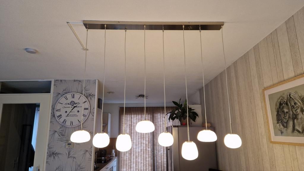 Hanglamp bollique, Ophalen, Gebruikt, Glas, 75 cm of meer