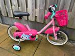 Kinderfiets 14 inch B’TWIN unicorn 500 met zijwielen en mand, Fietsen en Brommers, Ophalen, Zijwieltjes, Btwin, Minder dan 16 inch