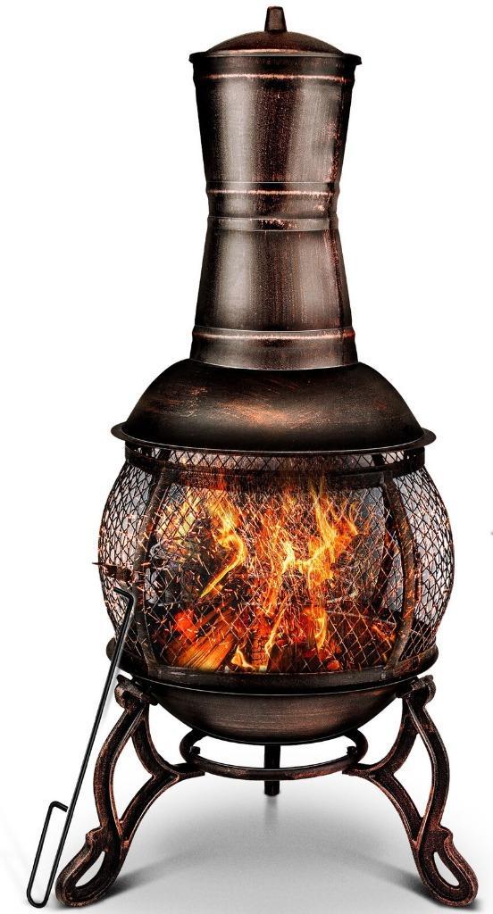 Terrasoven met grill, Brons, 105 cm, Azteekse oven, Tuin en Terras, Tuinhaarden, Nieuw, Ophalen of Verzenden