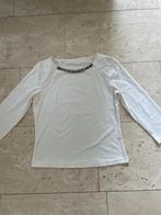 Leuke witte top met steentjes langs de hals. Maat S, Kleding | Dames, Lange mouw, Wit, Zo goed als nieuw, Maat 36 (S)