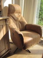 Relax stoel fauteuil in zacht bruin, Huis en Inrichting, Minder dan 75 cm, Gebruikt, Leer, 50 tot 75 cm