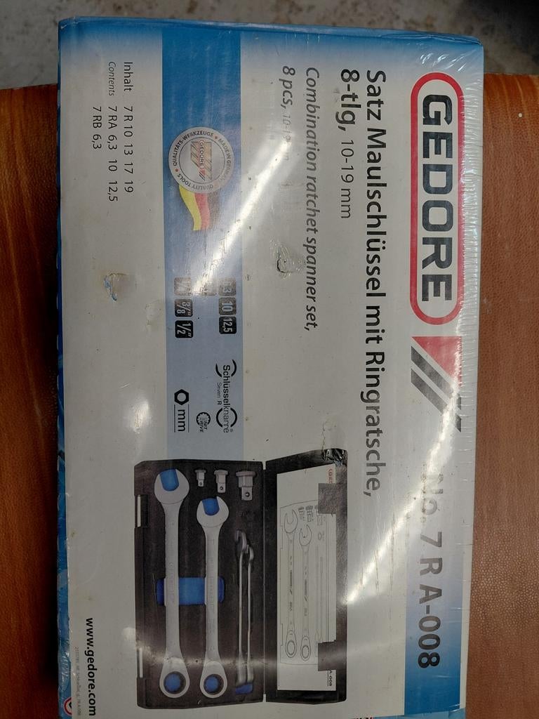 Gedore ringratelset met adapters, Ophalen of Verzenden, Nieuw