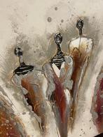 Schilderij 60x60 met drie vrouwfiguren, Gebruikt, 50 tot 75 cm, Ophalen of Verzenden, Schilderij