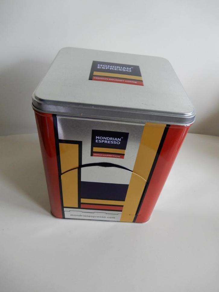 Mondriaan voorraadblik, Verzamelen, Blikken, Nieuw, Koffie, Overige merken, Ophalen of Verzenden