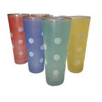 Vintage longdrink glazen met stippen, Ophalen of Verzenden, Zo goed als nieuw, Overige typen