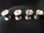 4 EPNS Verzilverde (?) Engelse eierdopjes, shotcups (?), Antiek en Kunst, Ophalen