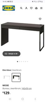Bureau set zwart (Ikea), Huis en Inrichting, Bureaus, Ophalen, Zo goed als nieuw, Bureau