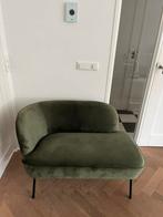 Woood groene fauteuil (fluweel onyx vogue), Huis en Inrichting, Fauteuils, Minder dan 75 cm, Stof, Zo goed als nieuw, 100 tot 125 cm