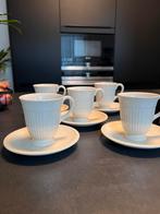 Wedgwood edme plain Koffie kopjes met schotel, Ophalen of Verzenden, Zo goed als nieuw, Kop en/of schotel