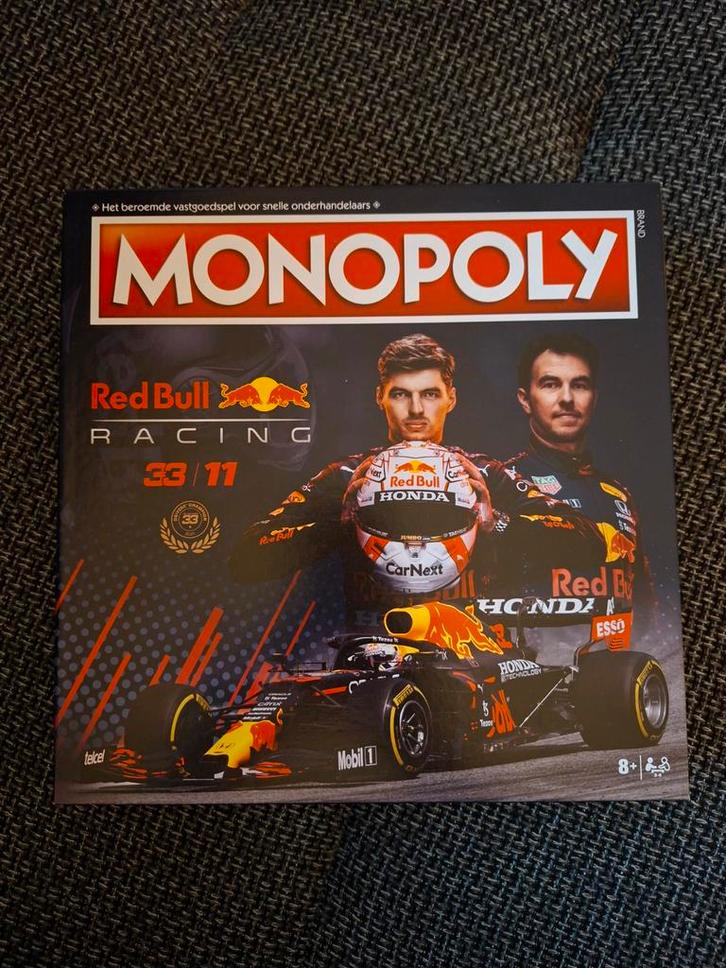 Monopoly Redbull Max Verstappen Editie, Hobby en Vrije tijd, Gezelschapsspellen | Bordspellen, Zo goed als nieuw, Drie of vier spelers
