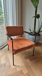 Velvet oud oranje fauteuil, Ophalen, Zo goed als nieuw, Minder dan 75 cm, 50 tot 75 cm