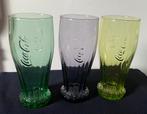 3 Coca-cola glazen met bodem in vorm van dop. Hoogte 15,5 cm, Verzamelen, Ophalen of Verzenden, Zo goed als nieuw, Frisdrankglas