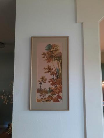 Vintage schilderij geborduurd herst beschikbaar voor biedingen