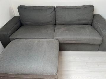 IKEA KIVIK bank + voetenbank donkergrijs – in prima staat - afbeelding 2
