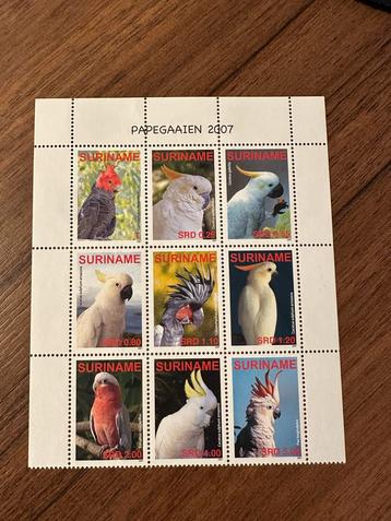 Suriname Papegaaien 2007 - Postfris beschikbaar voor biedingen