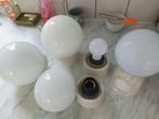 Plafond/wandlampen 4 stuks met glazen bol, Ophalen, Glas