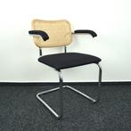Knoll Cesca design stoelen| Zwart Gestoffeerd | Rotan Rug, Zwart, Ophalen of Verzenden, Zo goed als nieuw, Metaal