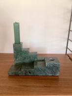 Groen marmeren kandelaar, Overige materialen, Ophalen of Verzenden, Zo goed als nieuw, Minder dan 25 cm