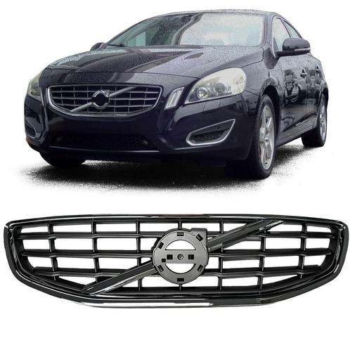 Grill Glans Zwart Chrome Voor Volvo S60 V60 Vanaf 2011 t/m 2, Auto diversen, Tuning en Styling, Verzenden