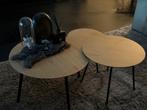 Set van 3 Salontafels / Bijzettafels Zwart Eikenfineer ZGAN, Huis en Inrichting, Ophalen, 50 tot 100 cm, Rond, Zo goed als nieuw
