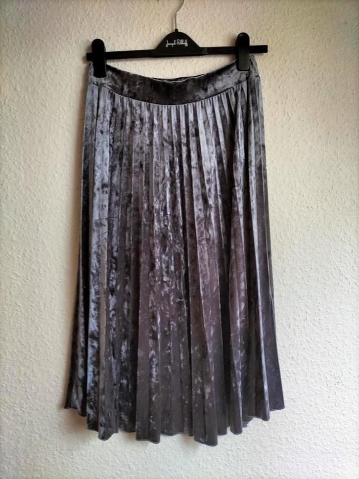 feestelijke velours rok van La Fee Maraboutée maat 38, Kleding | Dames, Rokken, Zo goed als nieuw, Maat 38/40 (M), Grijs, Onder de knie