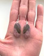 925 zilver. Zilveren oorbellen met ruby zoisiet, Hangers, Overige kleuren, Verzenden, Nieuw