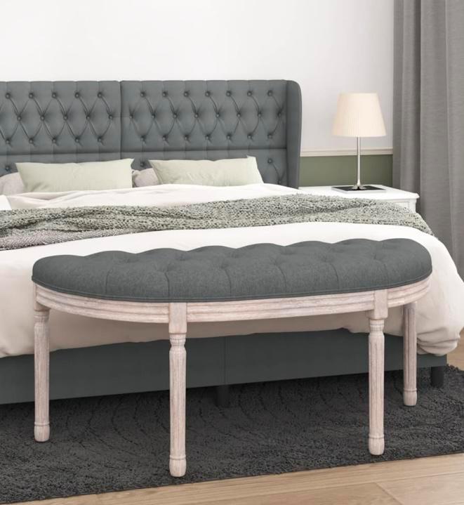 Nieuw half rond bankje grijs stof hal bank slaapkamer 2 pers, Huis en Inrichting, Banken | Sofa's en Chaises Longues, Nieuw, Tweepersoons