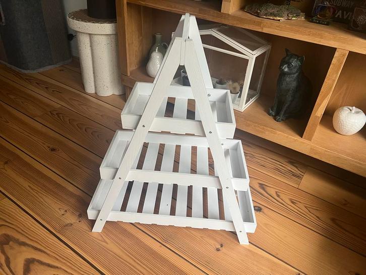 Witte Decoratie Etage Rek, Huis en Inrichting, Woonaccessoires | Etagères, Zo goed als nieuw, Ophalen