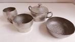 Tin, 4 delig servies setje van tin, Antiek en Kunst, Antiek | Tin, Ophalen of Verzenden