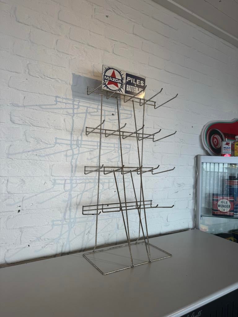 Vintage Mazda Piles Batterijen Display Rek, Verzamelen, Merken en Reclamevoorwerpen, Gebruikt, Gebruiksvoorwerp, ., Ophalen of Verzenden