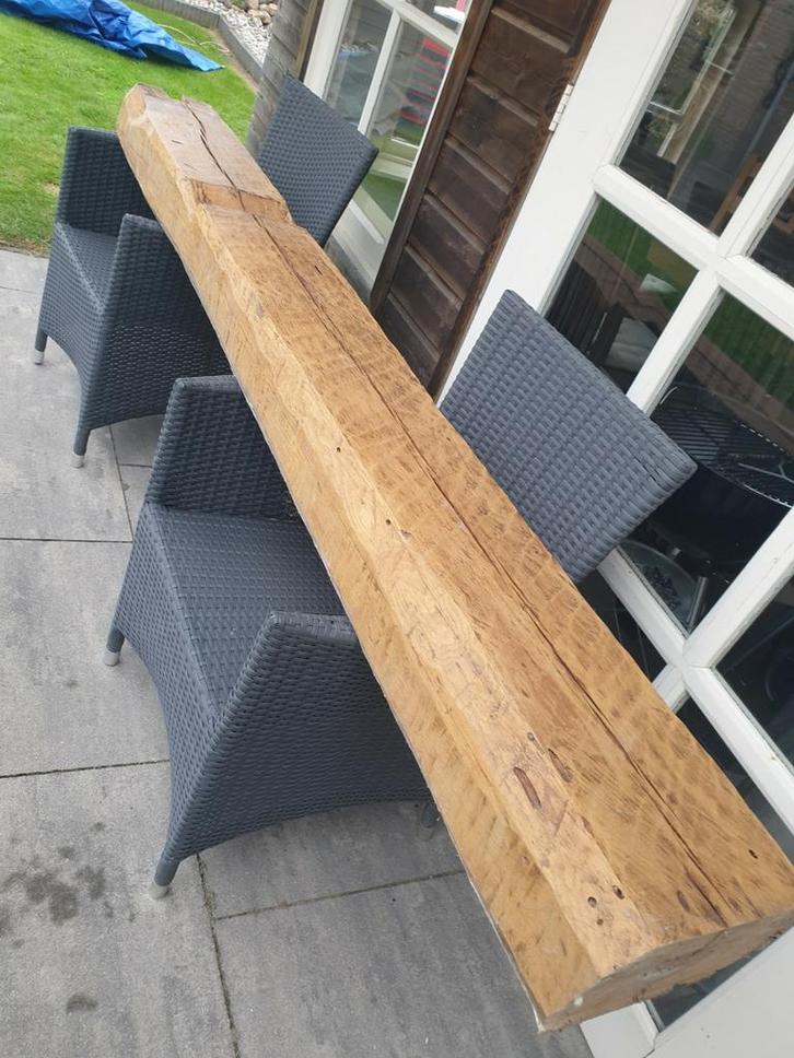 Eikenhouten balken. Rustiek., Doe-het-zelf en Verbouw, Hout en Planken, Gebruikt, Balk, Eiken, Minder dan 200 cm, 50 mm of meer