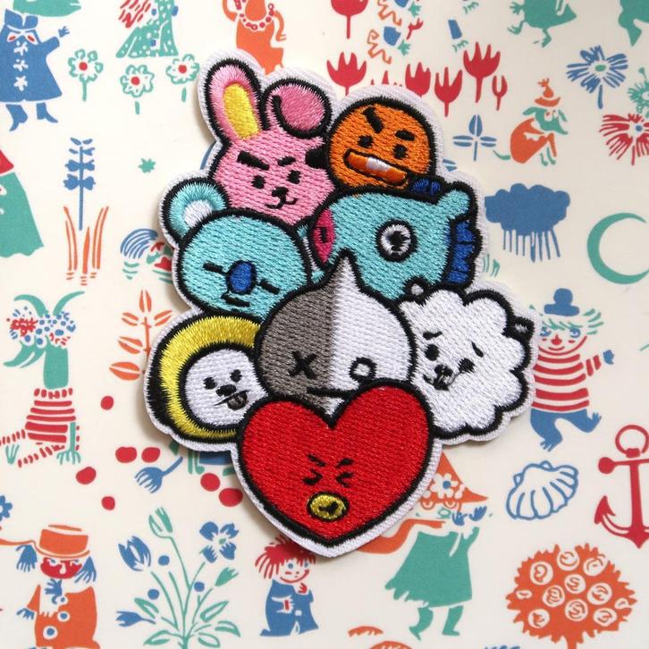 BT21 BTS Kpop patch badge opstrijkplaatje applique, Hobby en Vrije tijd, Kledingapplicaties en Hotfix, Nieuw, Overige applicaties